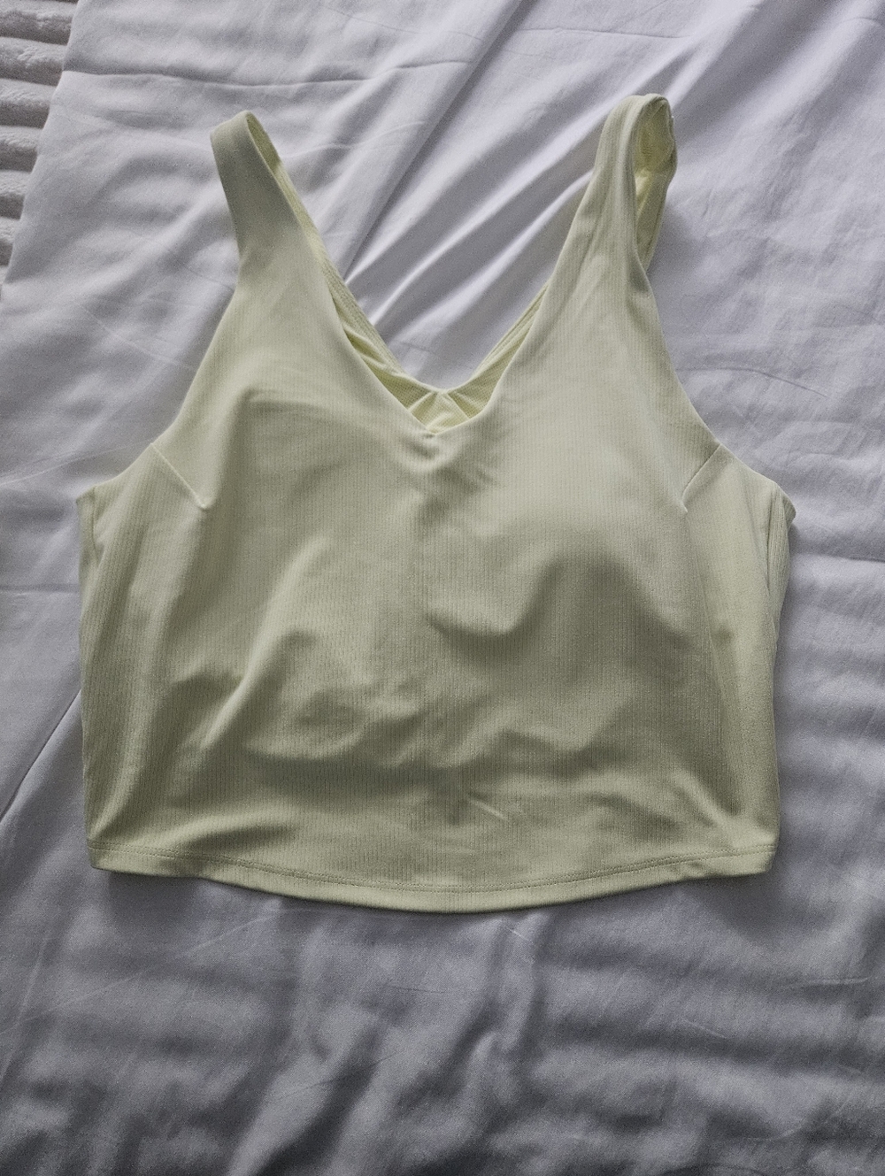 NWOT Light Yellow Ribbed Sports Bra